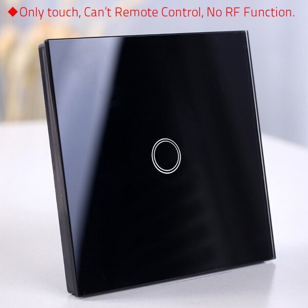 1 Black only touch - Wireless Wall Light switch touch EU Standard Smart light Switch, 130-240V 1234 Gang Glass Panel Remote Control Touch wall Switch