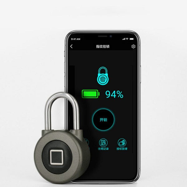 [variant_title] - Fingerprint Intelligent Electric Lock Waterproof APP Bluetooth Padlock Keyless Smart Lock Secure Door Locks Anti-theft