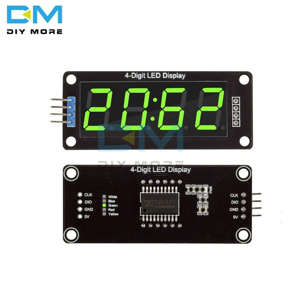 GREEN - TM1637 4-Digit LED 0.56 Inch Display Tube 7 Segments Blue Yellow White Green Red Clock Double Dots Module For Arduino Board