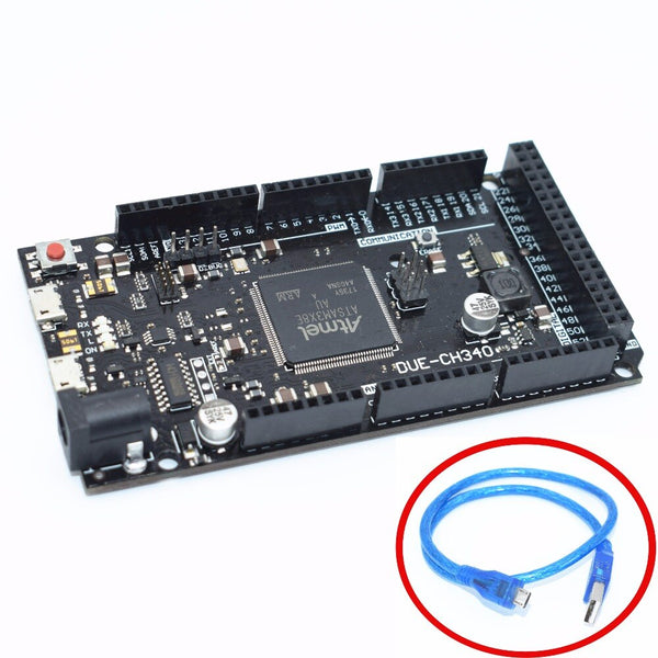Default Title - Black Due R3 Board DUE-CH340  ATSAM3X8E ARM Main Control Board with 50cm USB Cable CH340G for arduino