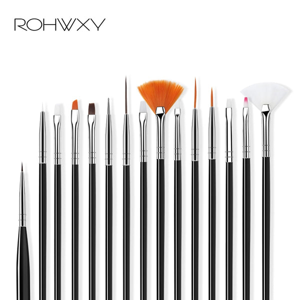 [variant_title] - ROHWXY Nail Brush For Manicure Gel Brush For Nail Art 15Pcs/Set Ombre Brush For Gradient For Gel Nail Polish Painting Drawing