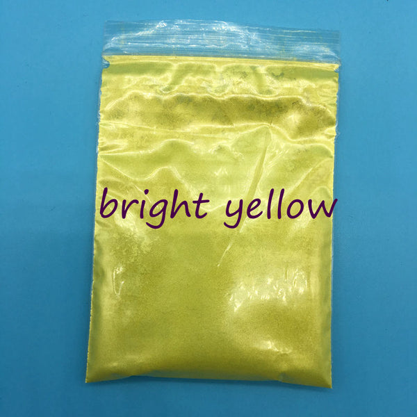 bright yellow - 20g Colorful Pearl Powder for make up,many colors mica powder for nail glitter,Pearlescent Powder Cosmetic pigment