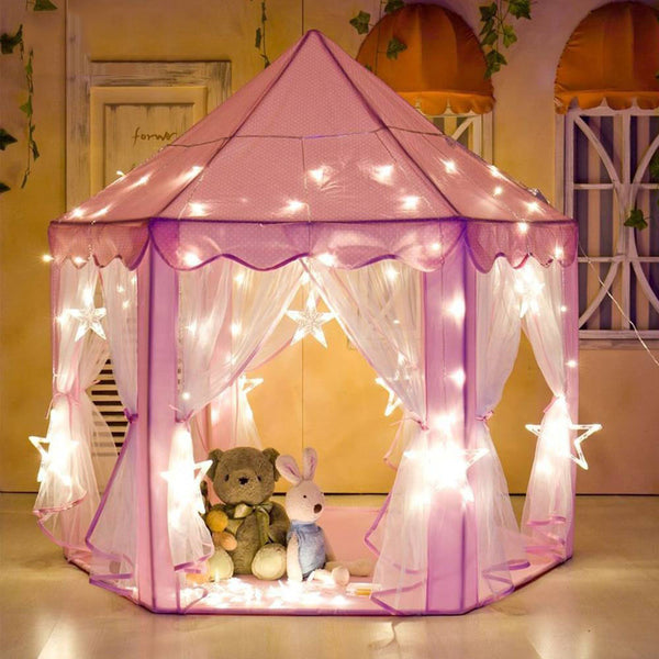 [variant_title] - Little J Girl Princess Pink Castle Tents Portable Children Outdoor Garden Folding Play Tent Lodge Kids Balls Pool Playhouse
