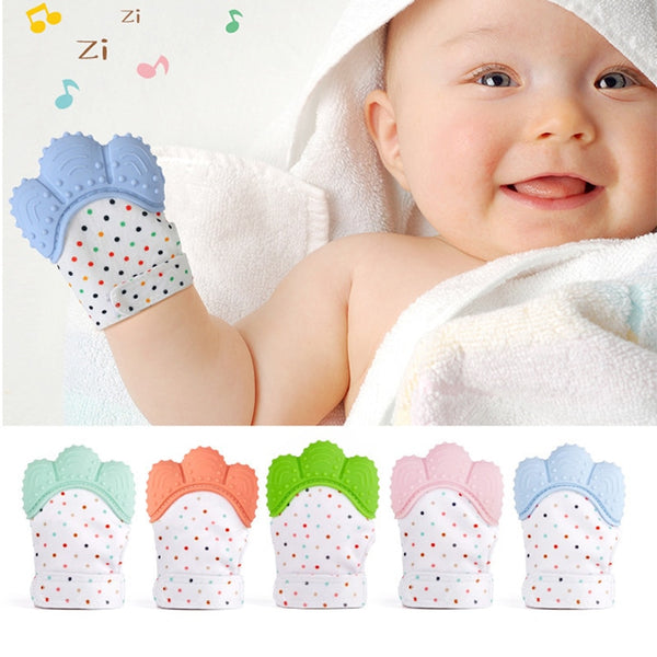 [variant_title] - Baby Silicone Mitts Teething Mitten Glove Sound Teether Newborn Chewable Nursing Mittens Teether Natural stop Sucking Thumb Toy