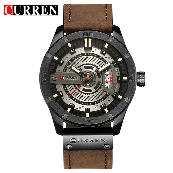 black white - 2018 Luxury Brand CURREN Men Military Sports Watches Men's Quartz Date Clock Man Casual Leather Wrist Watch Relogio Masculino