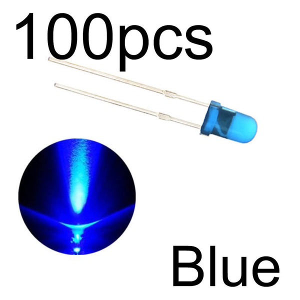 blue 100pcs - MCIGICM 100pcs 5mm LED diode Light Assorted Kit DIY LEDs Set White Yellow Red Green Blue electronic diy kit Hot sale