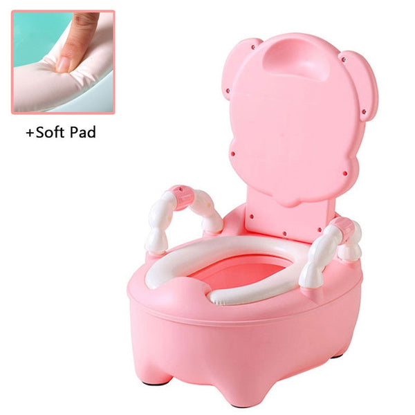 12 soft cushion - Baby potty toilet bowl training pan toilet seat children's pot kids bedpan portable urinal comfortable backrest cartoon cute pot