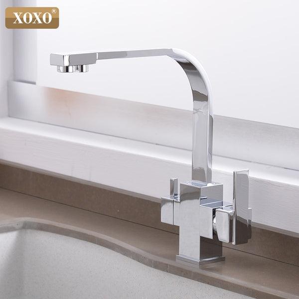 chrome - XOXO Filter Kitchen Faucet Drinking Water Single Hole Black Hot and cold Pure Water Sinks Deck Mounted  Mixer Tap 81058