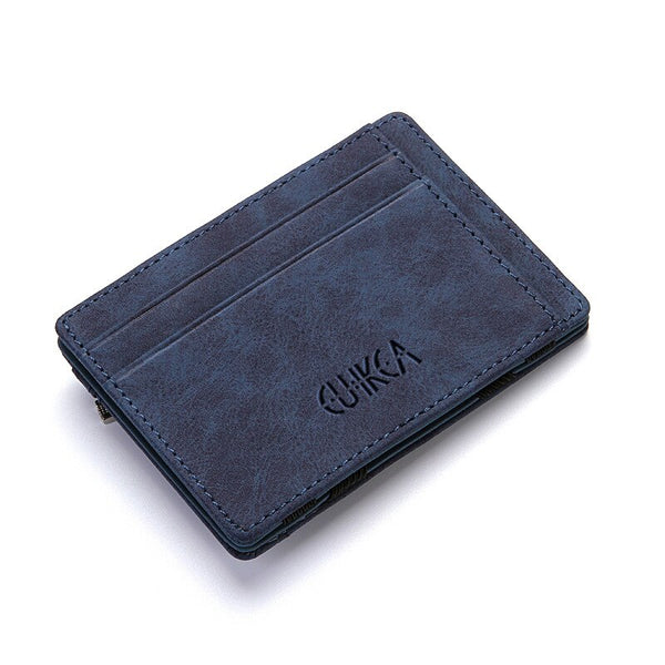 Blue - eTya Fashion Men Slim Wallet  Male Small Zipper Coin ID Business Credit Card Holder Wallets Purses Bag Pouch Case
