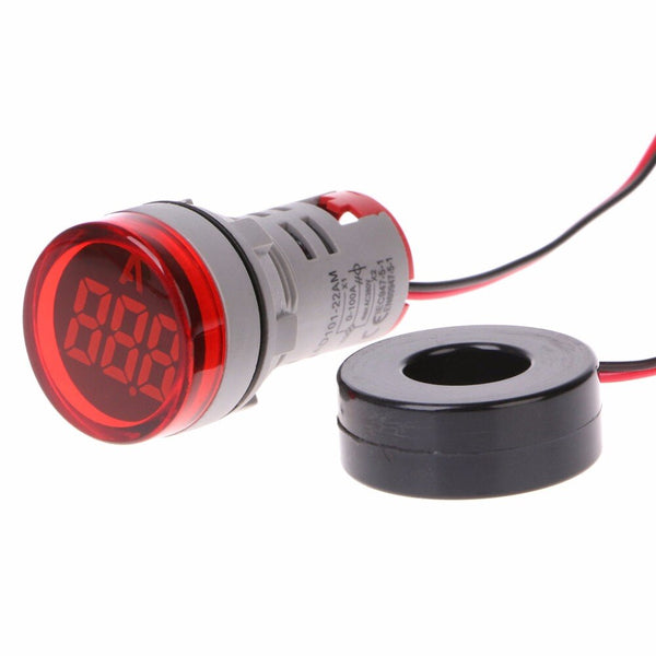 [variant_title] - AC 220V 22mm Digital Ammeter 0-100A Current Monitor Meter Signal Lamp Amperemeter