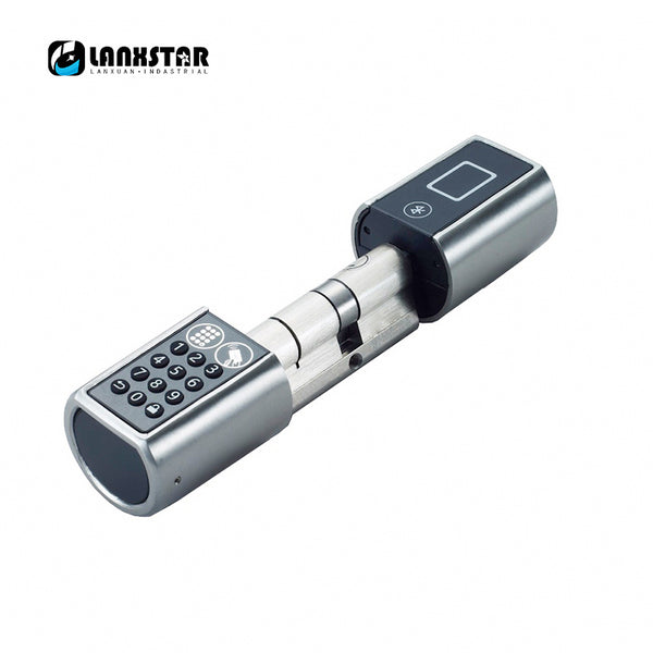 Silver Color Lock - Lanxstar Durable Smart Lockcore Mechanical Lock Transformation Replacement Intelligent Cylinder Password Bluetooth RFID Card APP