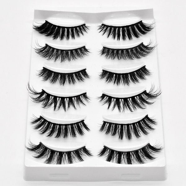 5d-08 - NEW 13 Styles 1/3/5/6 pair Mink Hair False Eyelashes Natural/Thick Long Eye Lashes Wispy Makeup Beauty Extension Tools Wimpers