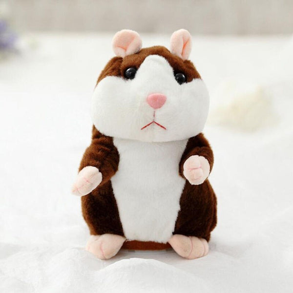 Deep Brown - MOONBIFFY Talking Hamster Mouse Plush Toy Hot Cute Speak Talking Sound Record Hamster Educational Appease Toy For Girl Children