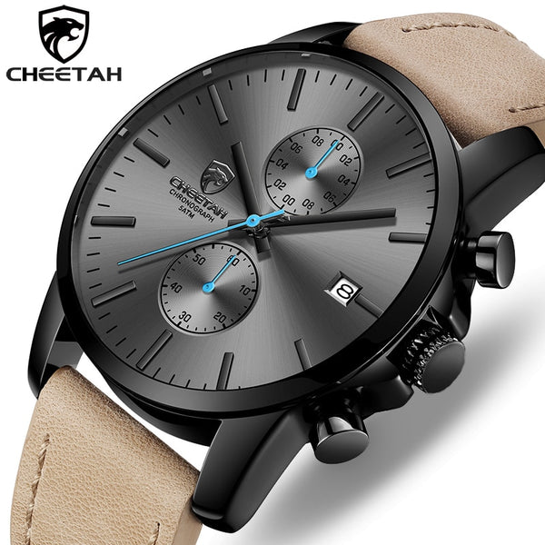 [variant_title] - 2019 Men Watch CHEETAH Brand Fashion Sports Quartz Watches Mens Leather Waterproof Chronograph Clock Business Relogio Masculino