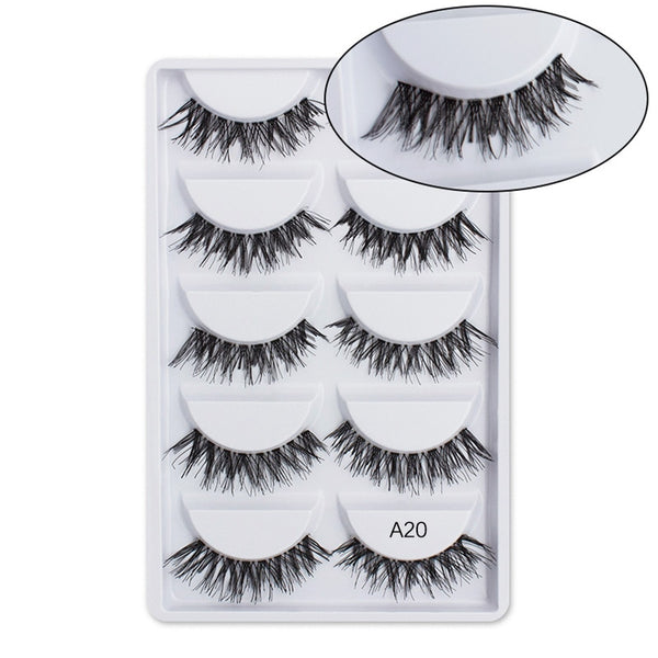 A20 - SEXYSHEEP 5Pairs 3D Mink Hair False Eyelashes Natural/Thick Long Eye Lashes Wispy Makeup Beauty Extension Tools