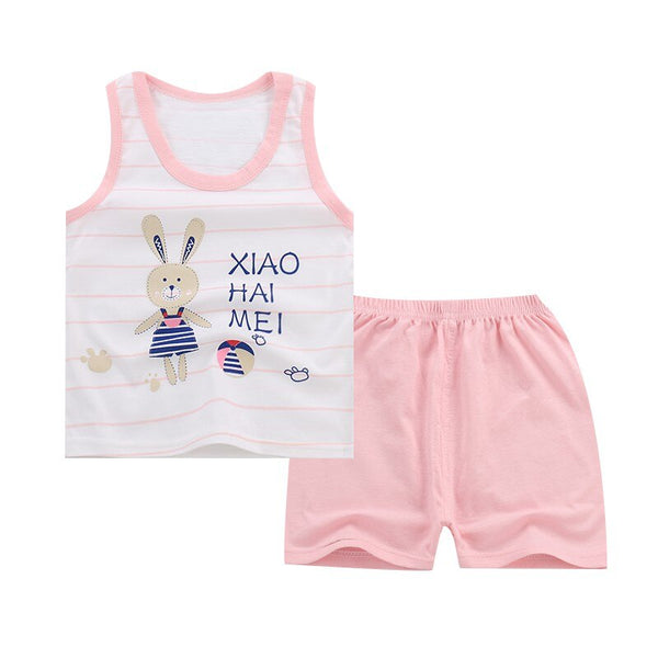 J / 24M - Hot Sale Summer Children's Two-piece set Cotton Suit Children Set Children's Clothing Set Girls Boys Clothing Sets