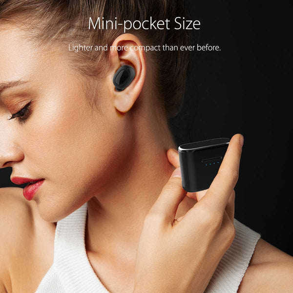 [variant_title] - INSMA AirBuds  with QI Charging Case Mini TWS Earphone bluetooth 5.0 Earbuds Hi-Fi Stereo Wireless Headset Black