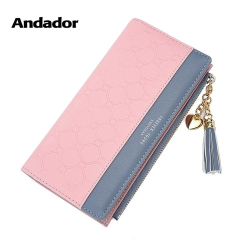 [variant_title] - Women's Wallet Ladies Leather PU Purses Hasp Clutch Long Zipper Phone Holder 2019 Female Wallets Tassel Coin Pocket Card Money