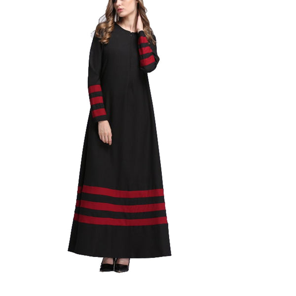 [variant_title] - 2019 Women Muslim Women Islamic Stripe Print Plus Size Middle East Long Dress islamic clothing caftan marocain abaya turkey
