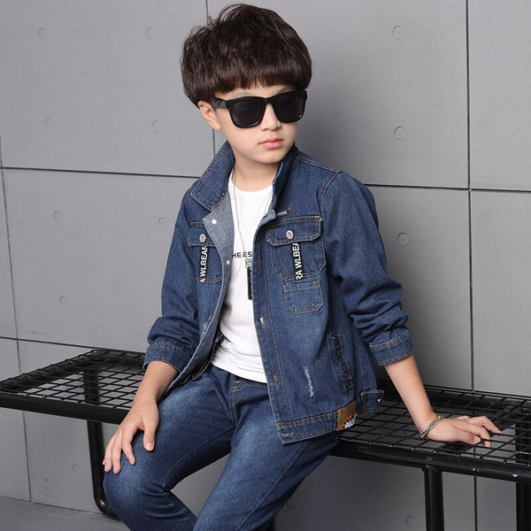 [variant_title] - Children's clothing boy spring suit 2019 new Korean children's denim suit two sets of spring and autumn children clothes tide