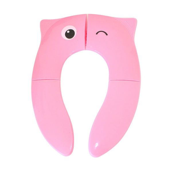 Pink owl small eyes - Baby Travel Portable Potty Seat Toddler non-slip silicone Toilet Mat Training Seat Cover Children Urinal Cushion Pad /mat