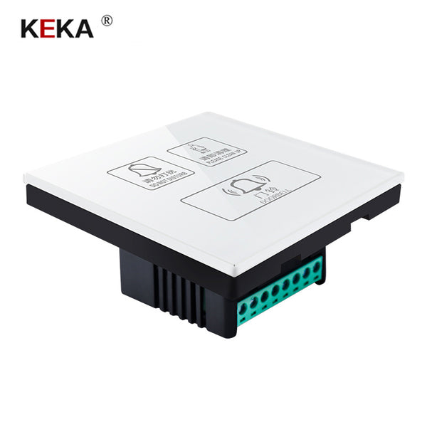White / 220V - KEKA Hotel Switch smart wall touch switch 3 Gang Do not disturb,Clean up,doorbell switch  Crystal Glass Panel AC220-250V