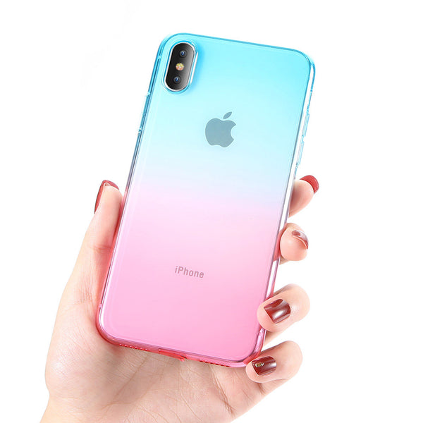 Green Pink / For iPhone 7 8 - FLOVEME For iPhone 6 6S iPhone 7 8 Plus Ultra Thin Cases for iPhone X XS Max XR Clear TPU Phone Cases For iPhone 5S 5 SE Fundas