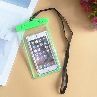 FSD-green - Waterproof Bag Case Universal 6.5 inch Mobile Phone Bag Swim Case Take Photo Under water For iPhone 7 Full Protection Cover Case