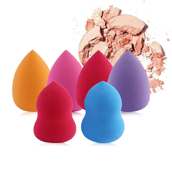 [variant_title] - 6Pcs Gourd Waterdrop shaped Makeup Foundation Sponge Puffs Powder Liquid Cream Smooth Make Up Sponges Cosmetic Puff Beauty Tool