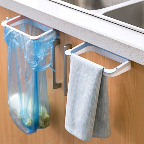 [variant_title] - 1Pc Kitchen Cupboard Back Trash Bag Rack Cabinet Door Garbage Bag Trash Rack Storage Hanging Rubbish Bag Storage Trash Rack