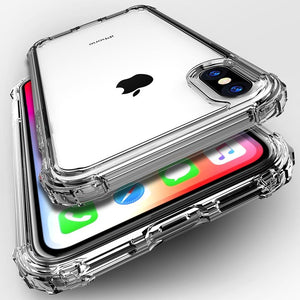 [variant_title] - Luxury Shockproof Bumper Transparent Silicone Phone Case For iPhone X XS XR XS Max 8 7 6 6S Plus Clear protection Back Cover