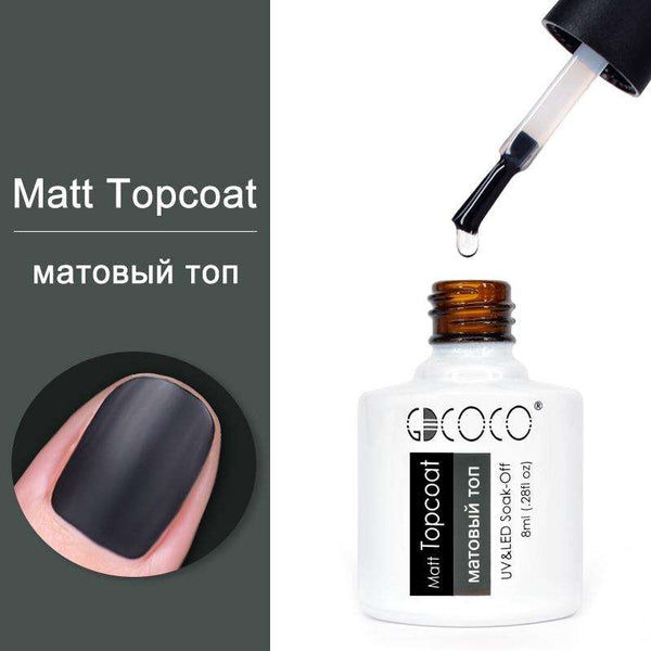 Matt Top Coat - #86102 GDCOCO 2019 New Arrival Primer Gel Varnish Soak Off UV LED Gel Nail Polish Base Coat No Wipe Top Color Gel Polish