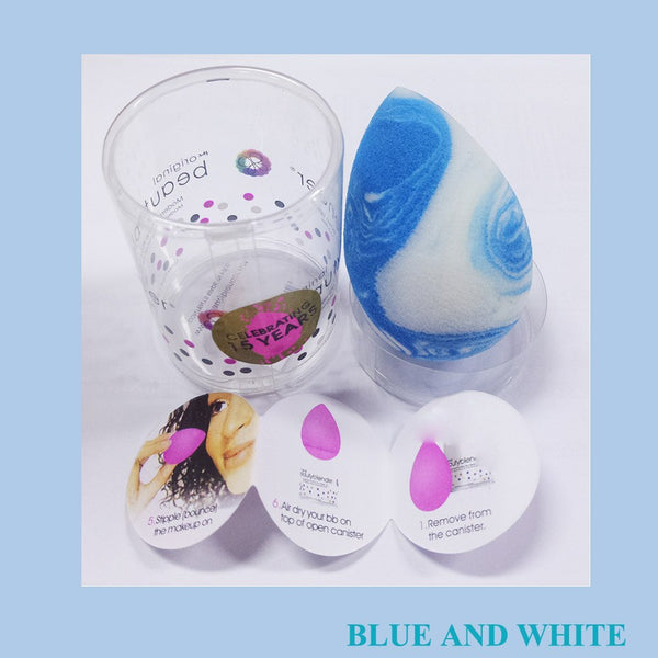 1 PCS NEW BLUE - 5PC WaterDrop Shape BB Cream Concealer Foundation Powder Cosmetic Puff Water Blending Eye Nose Face Beauty Sponge Makeup Tool