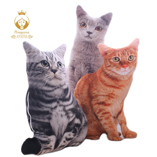 [variant_title] - 1PCS 50CM 3D Simulation Cats Pillow, Cute Cat Washable Plush Stuffed Pillow, Kids Toy, Sofa Pillow, Home Decoration