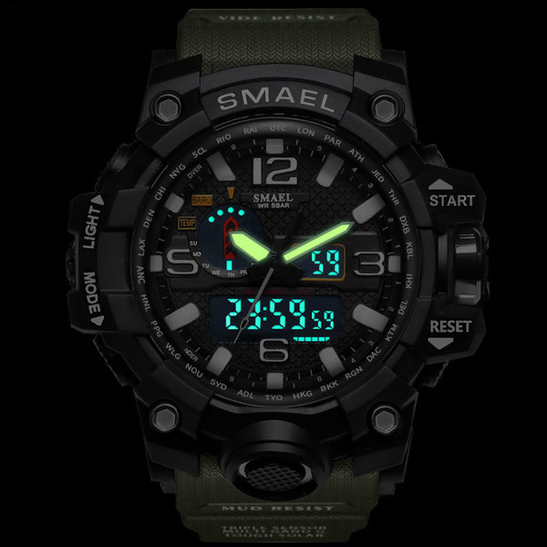 [variant_title] - SMAEL Brand Men Sports Watches Dual Display Analog Digital LED Electronic Quartz Wristwatches Waterproof Swimming Military Watch