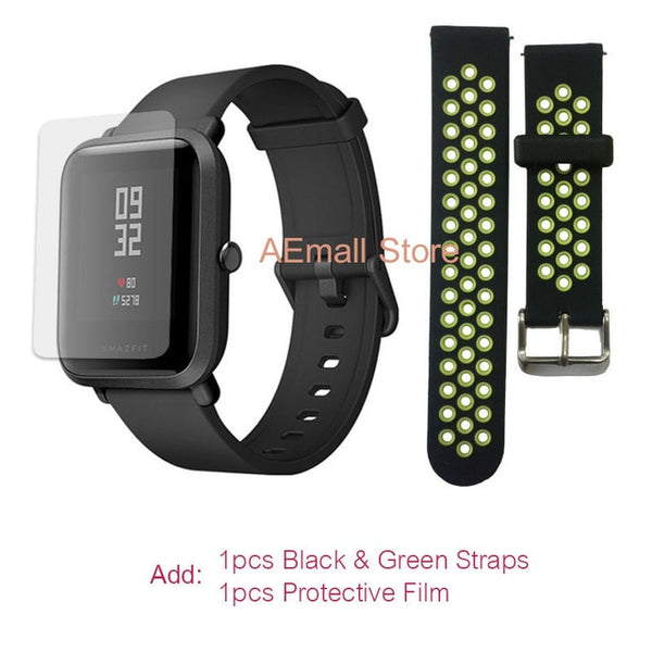 Green.Film - English Version Xiaomi Amazfit Bip Smart Watch Men Huami Mi Pace Smartwatch For IOS Android Heart Rate Monitor 45 Days Battery