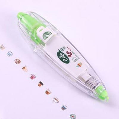 G - Baby Drawing Toys Child Creative Correction Tape Sticker Pen Cute Cartoon Book Decorative Kid Novelty Floral Adesivos Label Tape