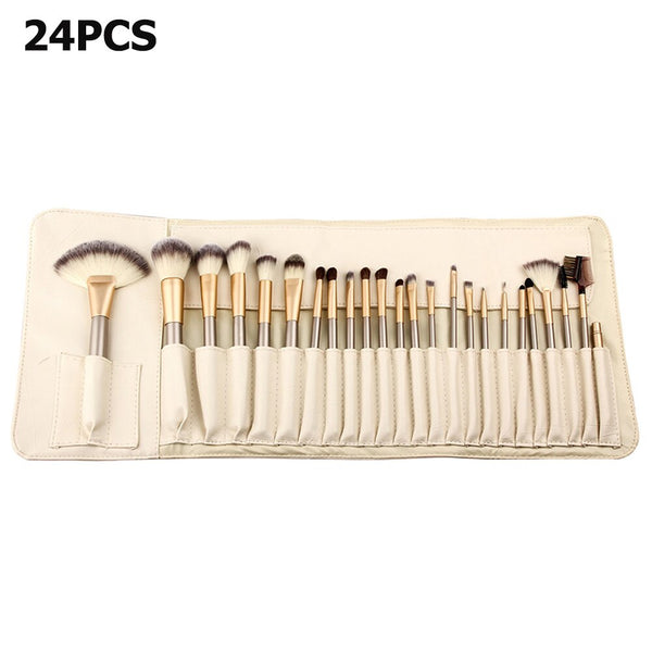 [variant_title] - Makeup Brush Set 12/18 24 pcs Soft Synthetic Professional Cosmetic Make up Foundation Blush Fan Eye Beauty Brushes with Pouch