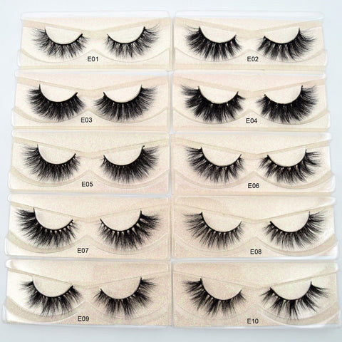 [variant_title] - Visofree Eyelashes 3D Mink Lashes natural handmade  volume soft lashes long eyelash  extension real mink eyelash for makeup E01