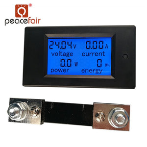 Default Title - PEACEFAIR DC Digital Panel Voltmeter Ampere Meter 6.5-100V 100A 4 IN1 LCD Power Energy Current Meter PZEM-051 With 100A Shunt