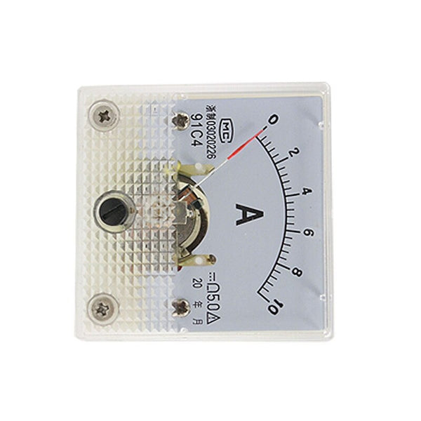 [variant_title] - Square Sheet Metal 91C4 Mounting Ammeter 10A DC Current Meter (White 10A Other 110-240V)