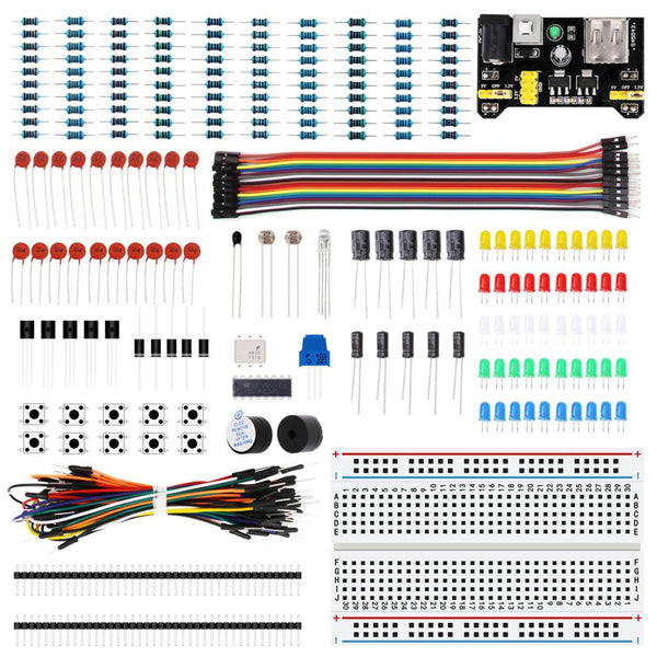 [variant_title] - Electronic Component kit with Power Supply Module, Breadboard, Resistor, Capacitor, LED, Potentiometer for Arduino