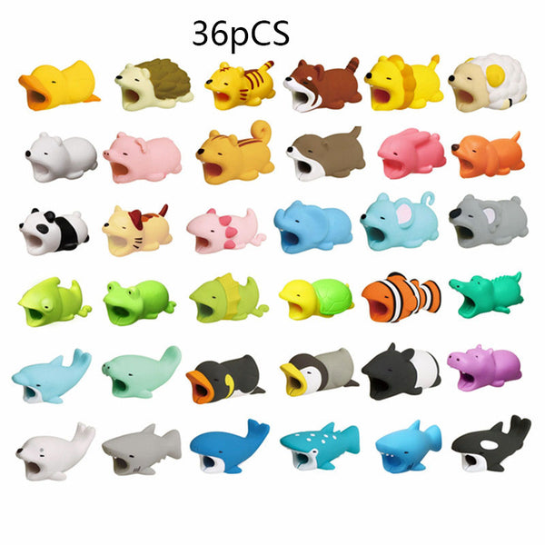 [variant_title] - 1 pcs Animal Cable bites Protector for Iphone protege cable buddies cartoon Cable bites kabel diertjes Phone holder Accessory