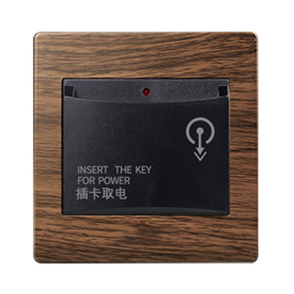 Wood grain - 86X86mm high-end hotel smart card power switch 220V / 40A insert key for power supply