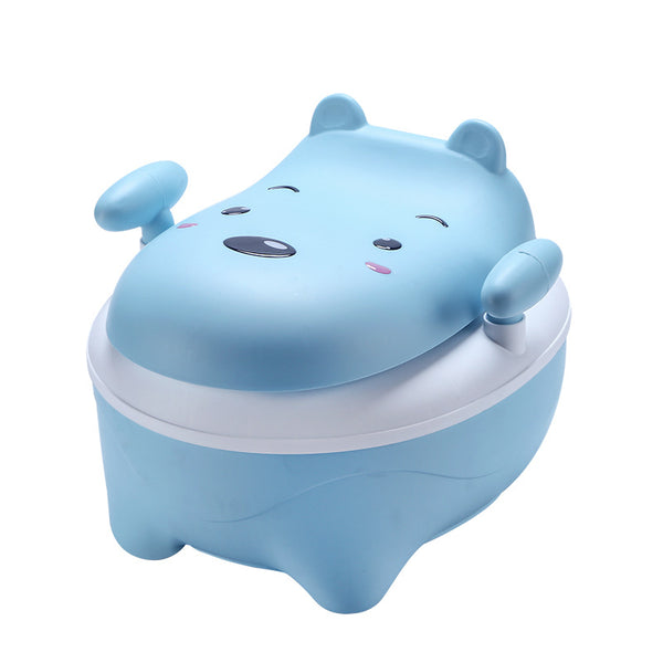 Blue No Soft Pad - Baby Potty Toilet Bowl Children's Training Pan Toilet Seat Cartoon Bear Bedpan Portable Kids Urinal Comfortable Backrest Potties