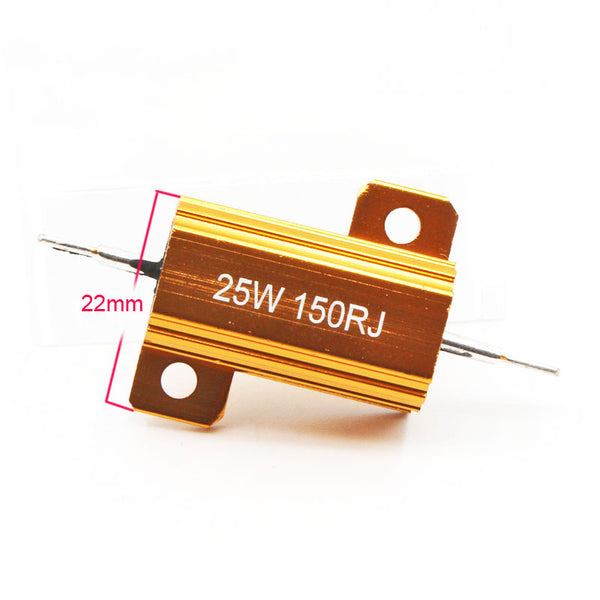 [variant_title] - 2pcs RX24 25W Aluminium Housed High Power Resistor Metal Shell Heatsink Resistance 0.1 0.5 1 10 20 30 50 Ohm Multiple Values
