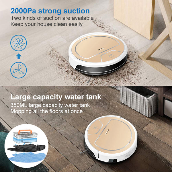[variant_title] - ROBOT VACUUM CLEANER  350ML Electronic water tank 600ML dust box Intelligent navigation APP control Suction sweep Dry and wet