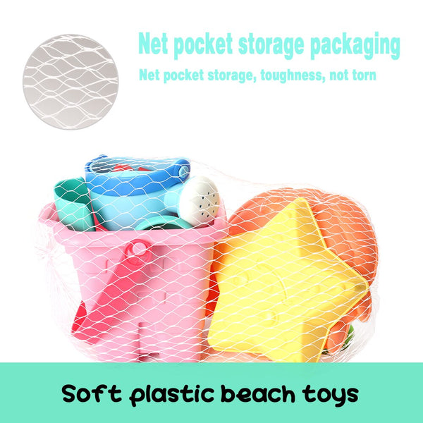 [variant_title] - Soft Silicone Beach Toys for children SandBox Set Kit Sea sand bucket Rake Hourglass Water Table play and Fun Shovel mold Summer