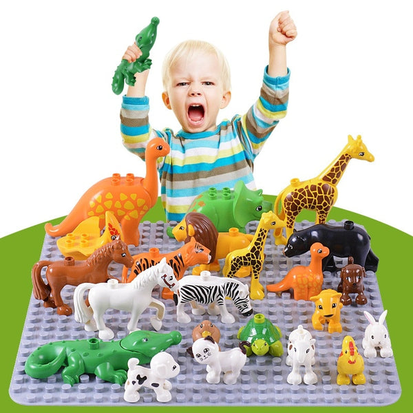 [variant_title] - Animal Series Model Figures Big Building Blocks Animals Educational Toys For Kids Children Gift Compatible With Legoed Duploe