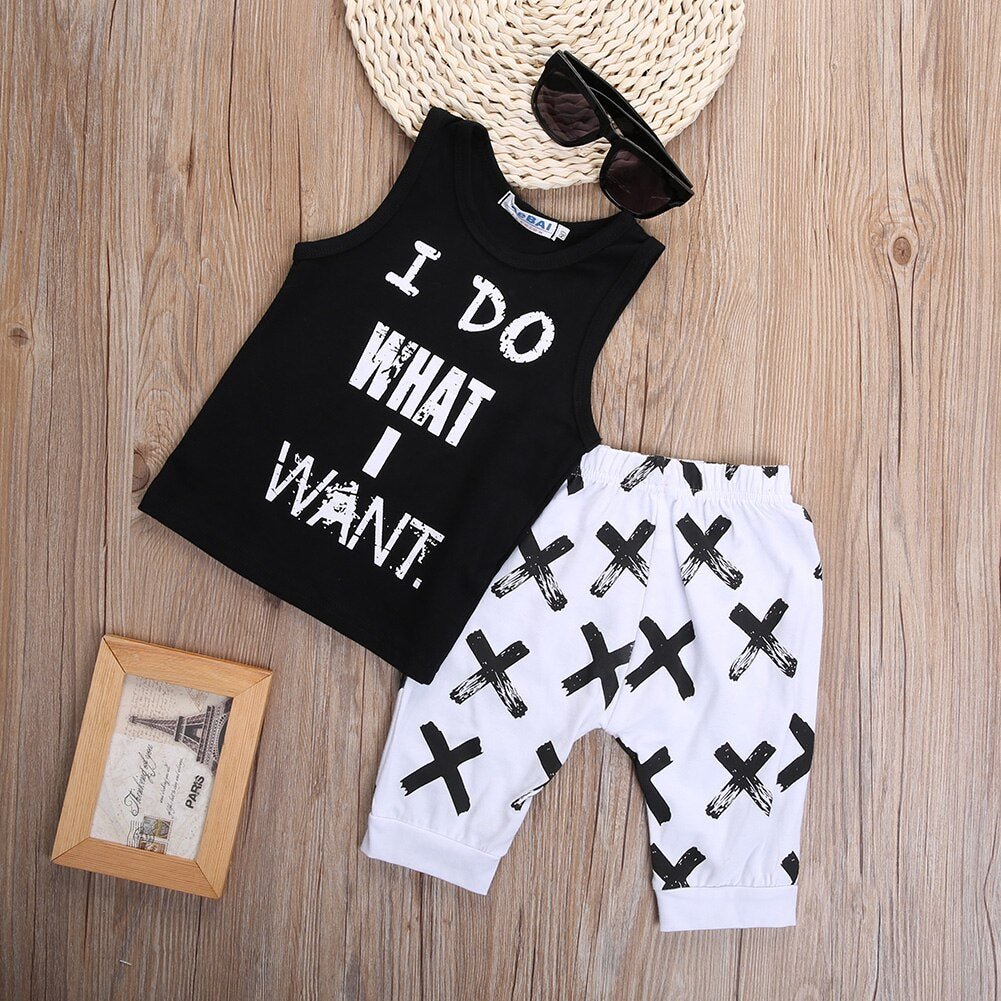 Black / 12M - Newbaby 2017 Hot Newborn Baby Boys Summer Clothes T-shirt+ Short pants 2pcs fashion Outfits Set Age 0-3Y